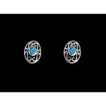 Turquoise Scroll Earrings • 925 Sterling Silver • Southwest Inspired