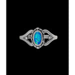 Blue Opal Ring • Navajo Handcrafted • 925 Sterling Silver • Size 5 Ring