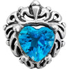 925 Sterling Silver Heart Earrings, Topaz Earrings, Blue Earrings, Diamond Heart Earrings