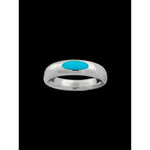 Engagement Band ring, 925 Sterling Silver ring, Turquoise resin ring, size 8