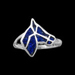 Size 3-925 Sterling Silver Lapis Lazuli Horse Silhouette Ring, Equestrian Bust Band, Handmade Gemstone Jewelry