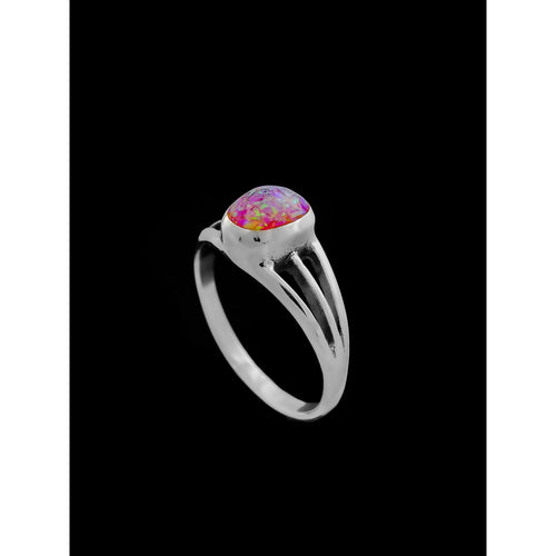 Pink Opal Engagement Ring • 925 Sterling Silver • Navajo Handmade • Native American Jewelry