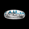 Navajo End of Trail Ring - Turquoise Inlay - Arrow Border - Handcrafted - Sterling Silver