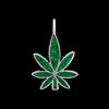 Cannabis Leaf Pendant inlaid with Green Malachite