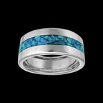 925 Sterling Silver Navajo Ring • Loop Ring • Natural Turquoise Gemstone • Turquoise Inlay Ring