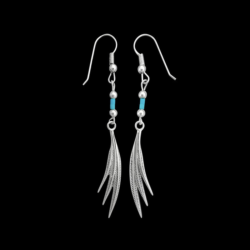 Vintage Earrings, Nand Strung Earrings, Navajo Earrings, Native American Earrings, Turquoise Earrings