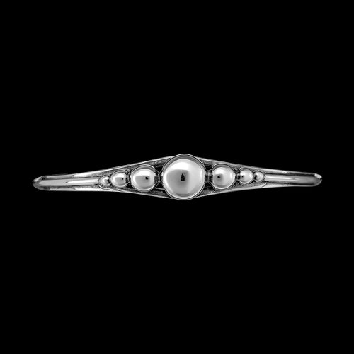 Sterling Silver Cuff Bracelet with Seven Silver Pearls