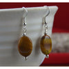 Tiger's Eye Earrings • Handcrafted by Navajo Artisan • Sterling Silver