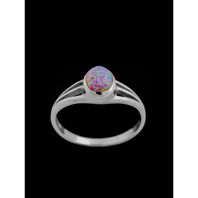 Navajo Handcrafted Purple Opal Engagement Style Ring • 925 Sterling Silver • Native American Jewelry