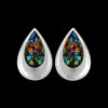 Opal Earrings • 925 Sterling Silver • Colorful Gemstone Studs