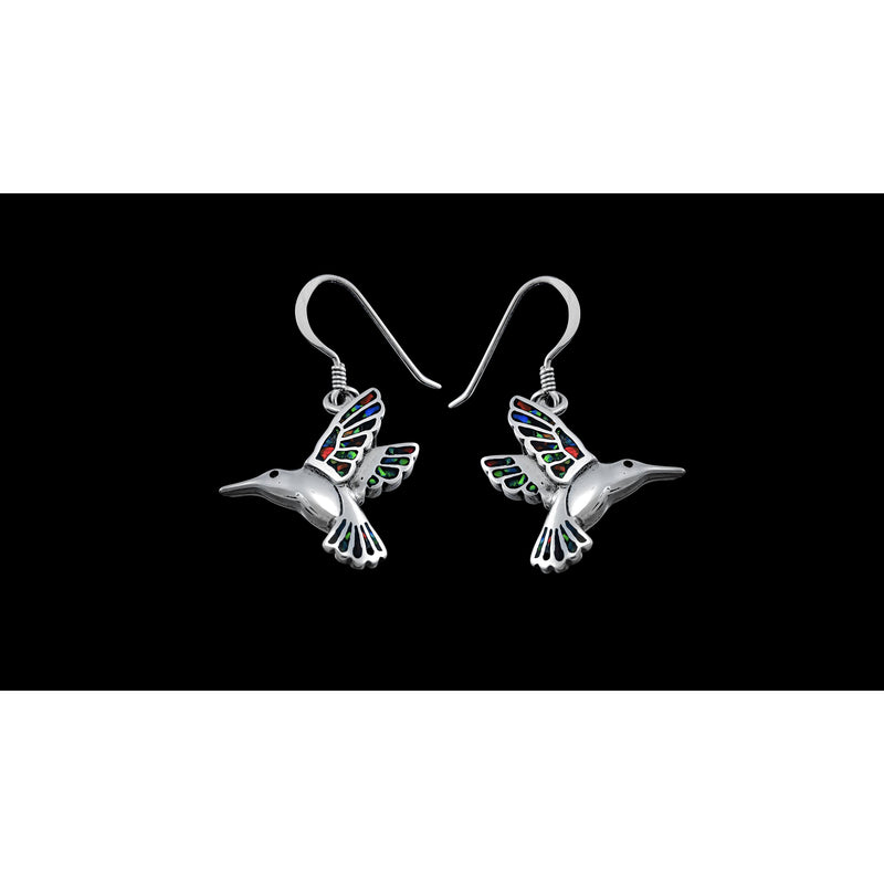 Hummingbird Earrings • 925 Sterling Silver • Navajo Handmade Jewelry • Bird Design