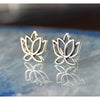 Sterling Silver Lotus Blossom stud post earrings