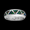 Navajo Wedding Band Ring • Mixed Opal • Native American Handcrafted • 925 Sterling Silver