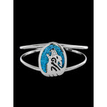 Howling Wolf Bracelet • Navajo Handmade • 925 Sterling Silver Cuff