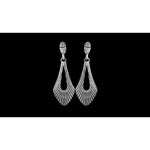 925 Sterling Silver Vintage Earrings • 1950s Design • Diamond Cut Details