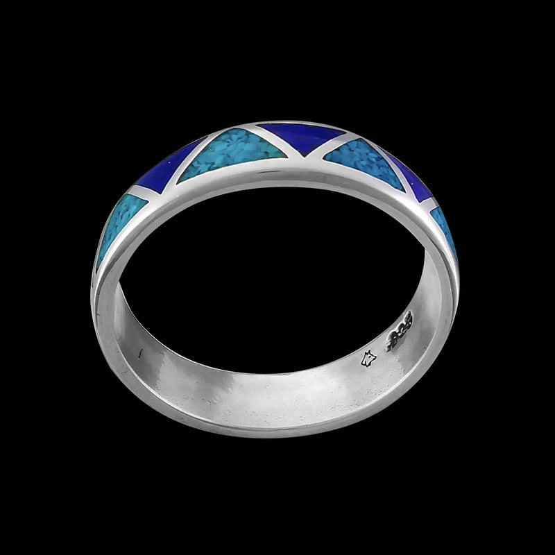 Navajo Ring, Wedding Band, Turquoise Wedding Ring, Lapis Wedding Ring, Native American Ring, Navajo Wedding Band