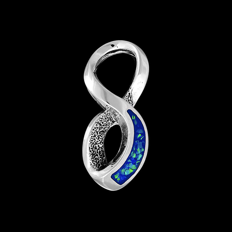 Sterling Silver Infinity Symbol Pendant inlaid with Turquoise or Opal