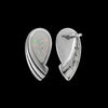 925 Sterling Silver Stud Earrings • Teardrop Shape • White Opal Gems