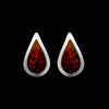 925 Sterling Silver Teardrop Earrings, Red Opal Earrings, Rain Drop Earrings, Studs, Posts