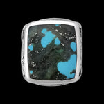 Mountain Ring • 925 Sterling Silver • Morenci Turquoise • Size 8 • Navajo Handmade