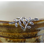 Sterling silver leaves earring cuff