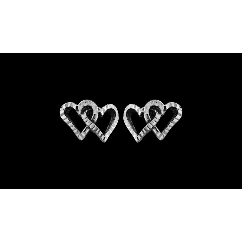 Heartbeat Earrings • Sterling Silver • Love Jewelry • Diamond Cut