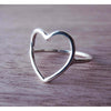 Hollow Heart Sterling Silver Ring