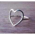 Hollow Heart Sterling Silver Ring