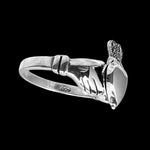 Sterling Silver Celtic Claddagh Pillbox Style Ring