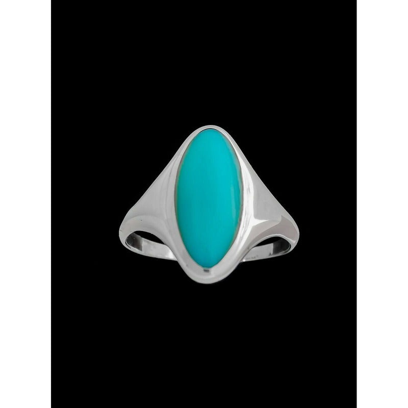 Statement Ring • 925 Sterling Silver • Navajo Design • Sky Blue Turquoise