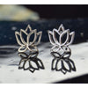 Sterling Silver Lotus Blossom stud post earrings