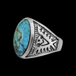 Sierra Nevada Turquoise Ring, Thunderbird Ring, 925 Sterling Silver Ring, Navajo Ring, Native American Handmade Jewelry, Turquoise Ring