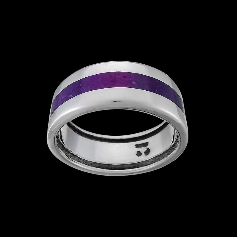 Sugilite Band Ring • Navajo Handcrafted • 925 Sterling Silver • Native American Wedding Band