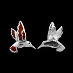 Hummingbird Earrings, 925 Sterling Silver Earrings, Navajo Earrings, Native American Handmade Jewelry, Birds